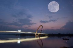 超级大月亮：美丽的图，浪漫的诗